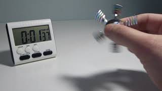 6 Drum Red Green Blue Fidget Spinner Perpendicular to Surface Manually Twisted 2:47 (SEE DESC.)