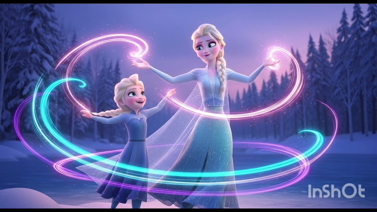Elsa Dancing With Her Daughter 🌙❄️ | Magical Night Family Dance Fantasy