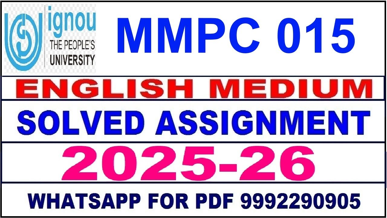 MMPC 015 solved assignment 2025-26 in English || mmpc 015 solved assignment 2026 || mmpc15 2025-26