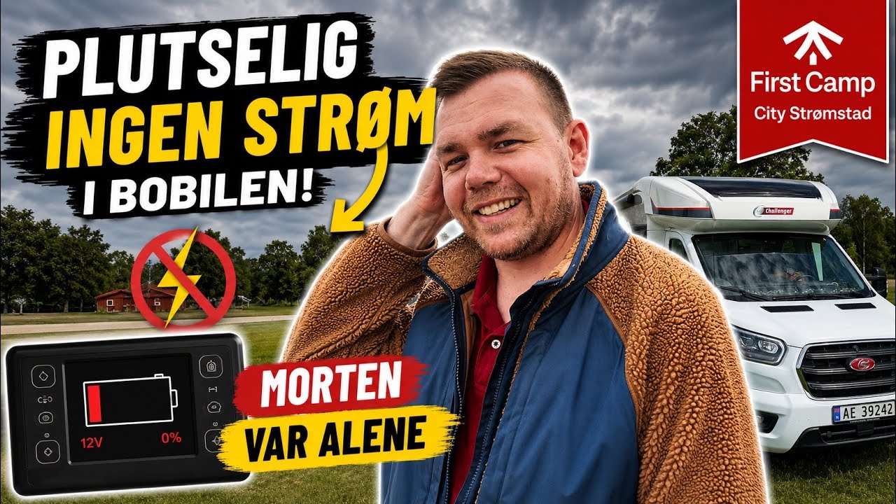 Plutselig ingen strøm i bobilen på First Camp City Strømstad!!! 😱