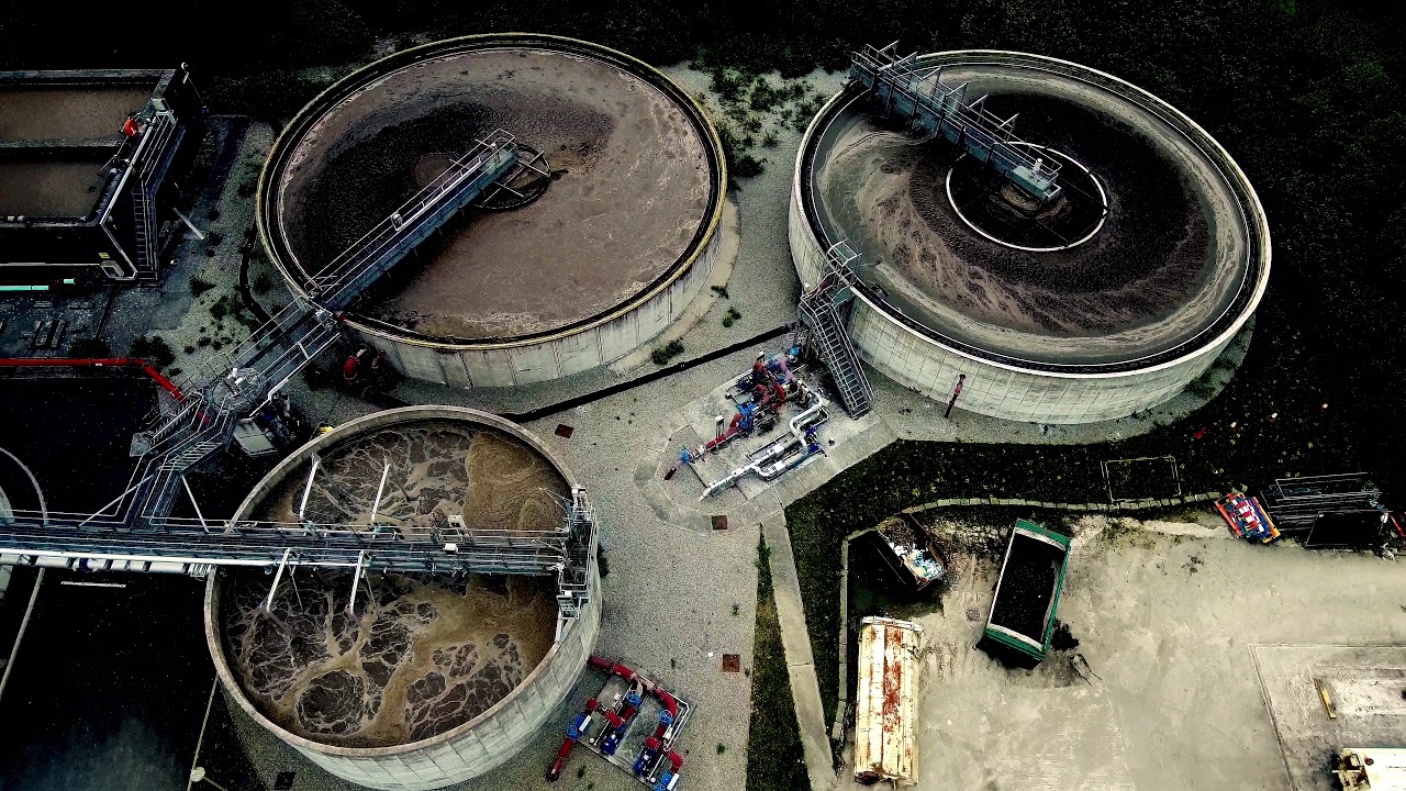 Truro River and Southwest Waters treatment works, Cornwall. Mi Drone