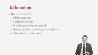 First Amendment lecture: Defamation | quimbee.com Profile