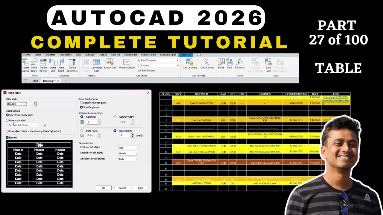 AutoCAD Complete 2D+3D Tutorial for Beginners || AutoCAD 2026 Tutorial ...