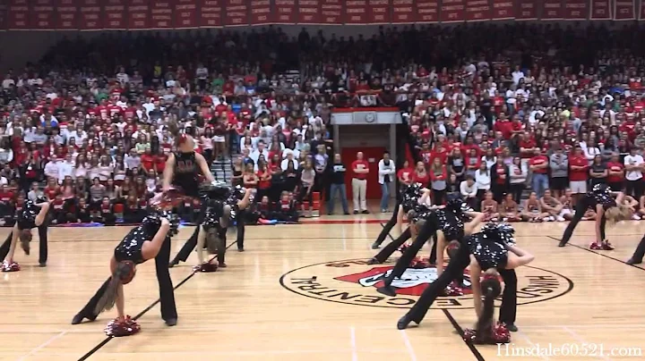 Hinsdale Central Poms perform at Homecoming Friday Pep Rally