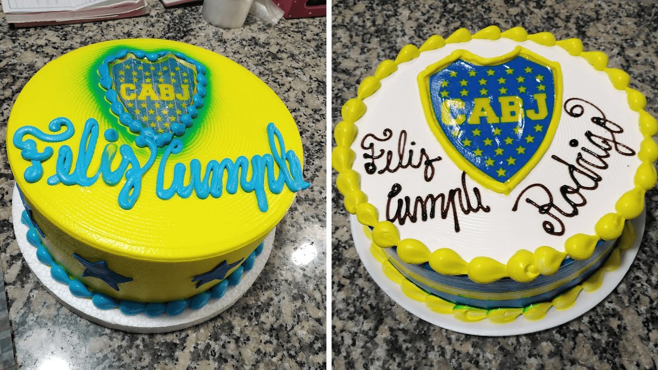 Tortas De Boca Juniors En Crema Chantilly Boca Juniors Cake Youtube