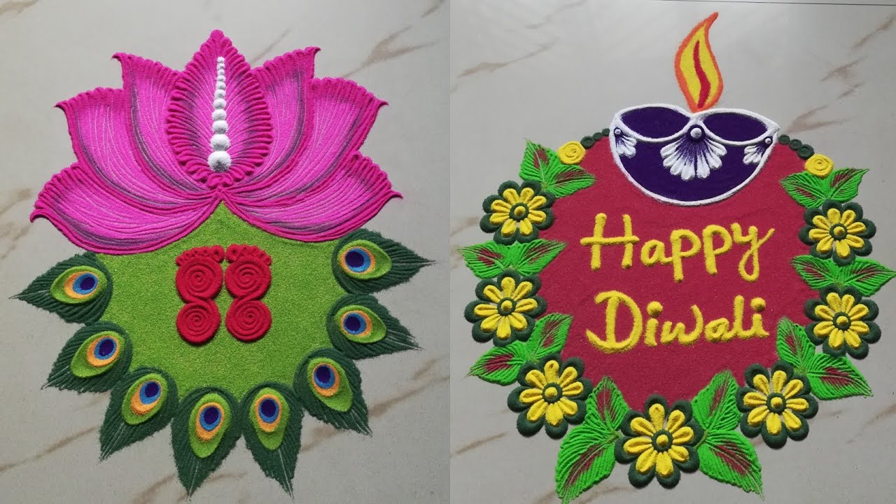 Diwali, Dhanteras Special Rangoli For Beginners | Simple Rangoli ...