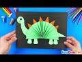 Folded paper dinosaur craft for kids