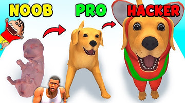NOOB vs PRO vs HACKER in CHOP DOG LIFE SIMULATOR with SHINCHAN and CHOP