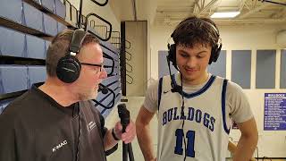 Bulldogs Clayten Butler talks after Hitting Game Winning Shot to Beat Kingston 74 to 71