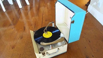 Decca record player playing a LP 33.3 RPM record.