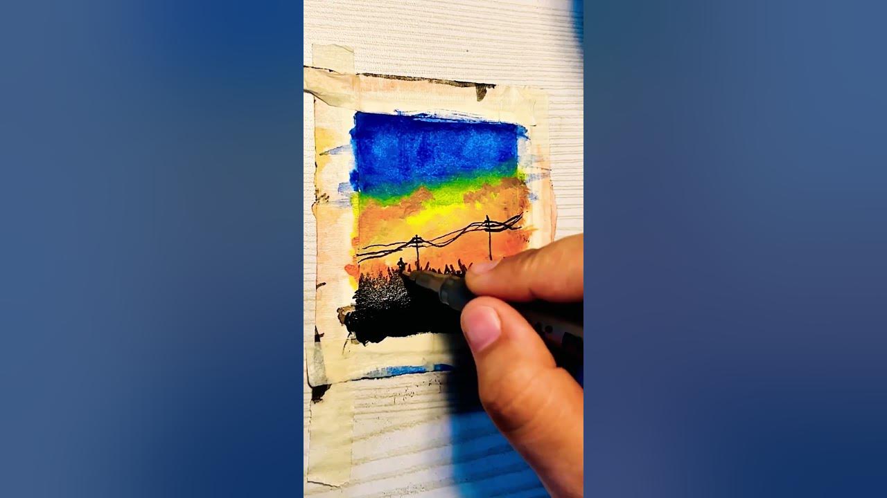 Watercolour Painting #ytshorts #shorts #song #music #coversong #love #bolleywoodsong
