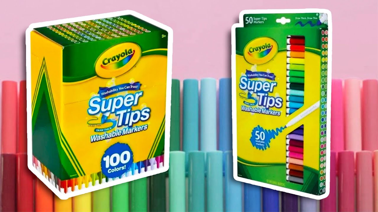 Crayola Washable Super Tips Marker Set, 100 Ct, School Supplies, Stocking  Stuffers, Kids Holiday Gifts 