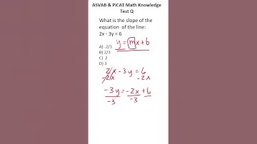 ASVAB/PiCAT Math Knowledge Practice Test Question: Slope of a Line #acetheasvab with #grammarhero