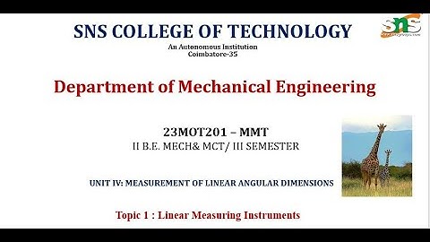 Linear measuring Instruments | Manufacturing and Measurement Techniques | SNS Institutions