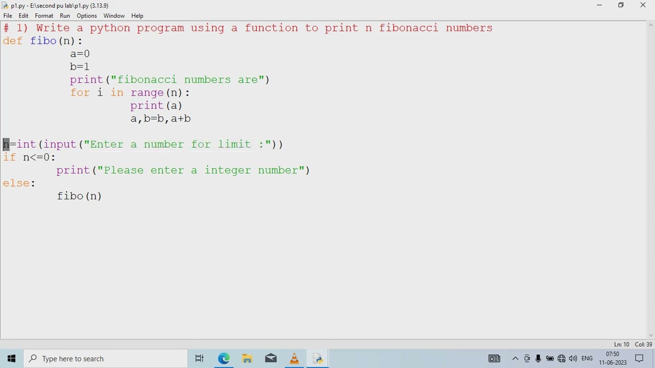 FIBONACY SERIES QUESTION 1