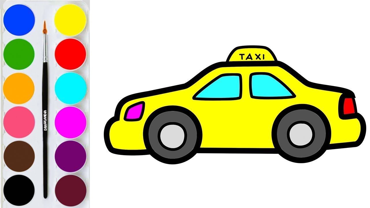 Download How to draw a Taxi car | coloring and drawing for Kids ...