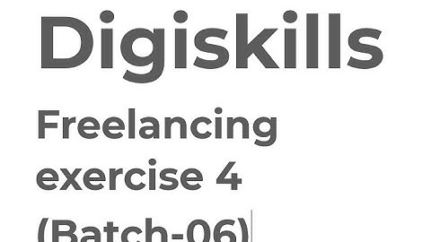 Freelancing Exercise 4 Batch 6 Solution | dstp 2.0 batch 6 freelancing hands on exercise 4 2023