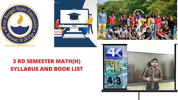 Syllabus, book list etc only for wbsu 3rd semester math honours