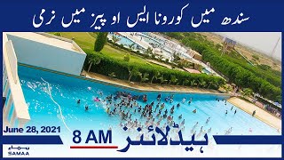 Samaa News Headlines 8am | Sindh mein corona SOPs mein narami | SAMAA TV