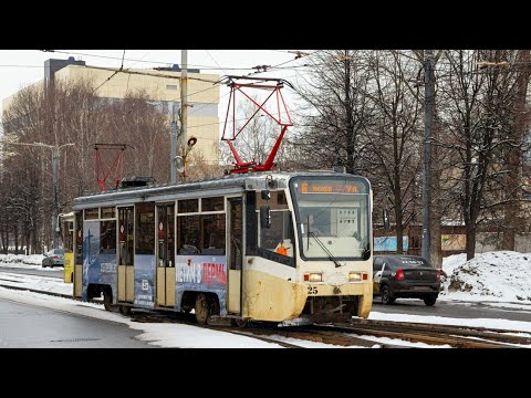 Ярославский трамвай! 71-619 б/н 25 маршрут 6 (24.03.2022)