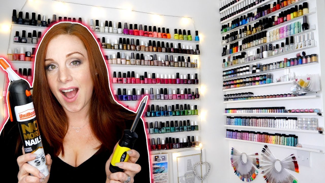 Make Your Own Nail Polish Shelves - A Beautiful Mess