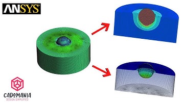Creating and Simulating a Circular Disc with Ball Indenter using ANSYS Workbench #mechanical #cad