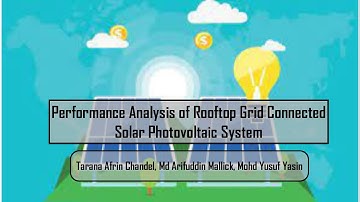 Performance Analysis of Rooftop Grid Connected Solar Photovoltaic System
