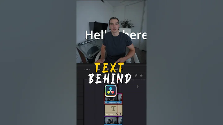 Text behind person effect in DaVinci Resolve