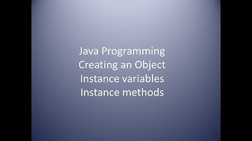 Java Programming - Instantiating an Object