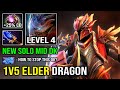 NEW 1v5 Elder Dragon Form Solo Mid Dragon Knight with 100% Full Aghanim + Octarine Core Dota 2