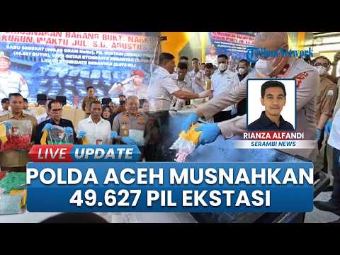 49,627 Ecstasy Pills, Meth, and Cartridges Destroyed, Result of Aceh Regional Police Case Disclos...