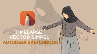 Cara membuat vector simpel di android | Timelapse Autodesk Sketchbook screenshot 4