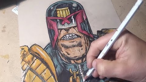JUDGE DREDD 2000 A.D. Time lapse Drawing Video by Frank Forte  Comic Books How to Draw for comic