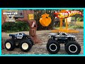 Hot Wheels Monster Truck Police Chase w Monster Jam Freestyle Highlights