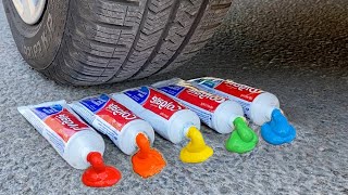 Experiment Car Vs Toothpaste And Balloons Crushing Crunchy & Soft Things By Car
