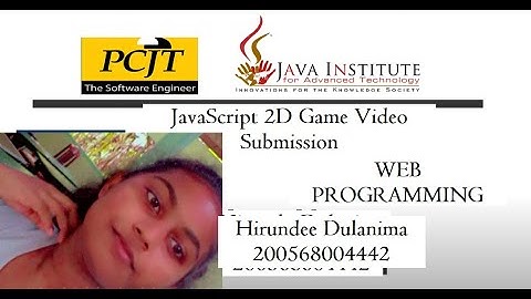 JavaScript 2D Game Video Submission