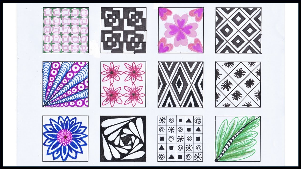 젠탱글 기초패턴 7 / Zentangle Pattern / Zentangle art - YouTube