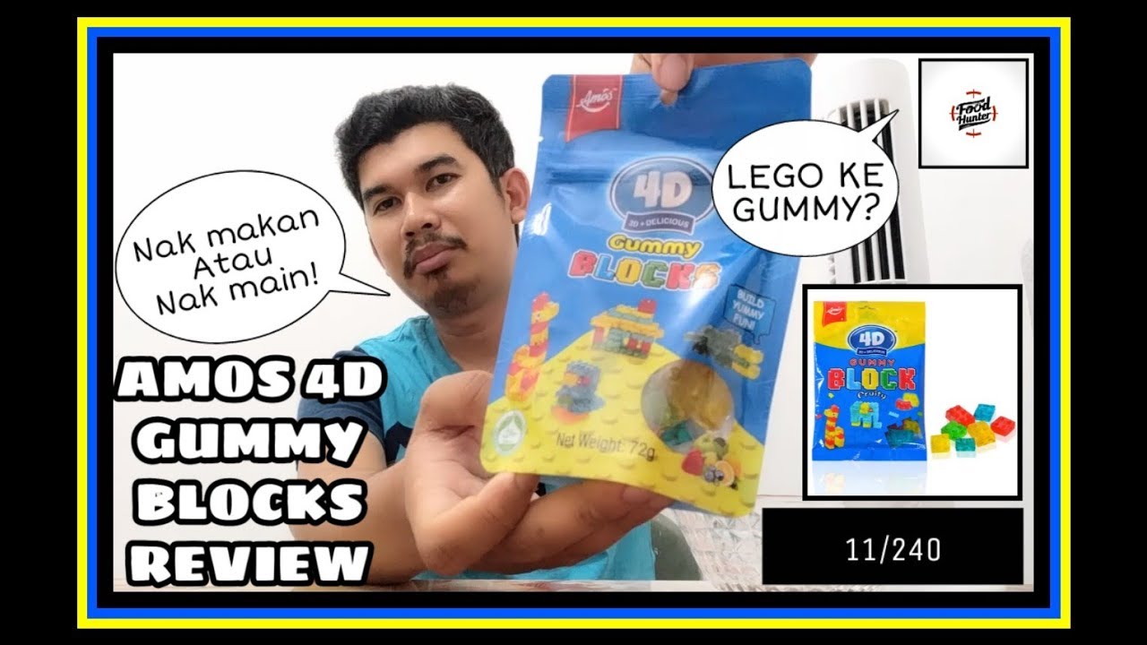AMOS 4D GUMMY BLOCKS CANDY REVIEW (11/240) - YouTube