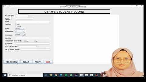 UTHM Student Record Visual Programming