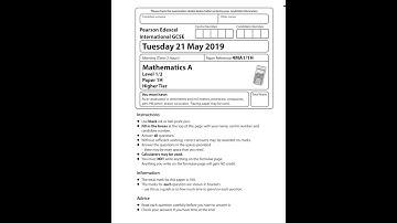 May 2019 iGCSE Edexcel Mathematics A Higher Tier Paper 1 4MA1/1H P58365A