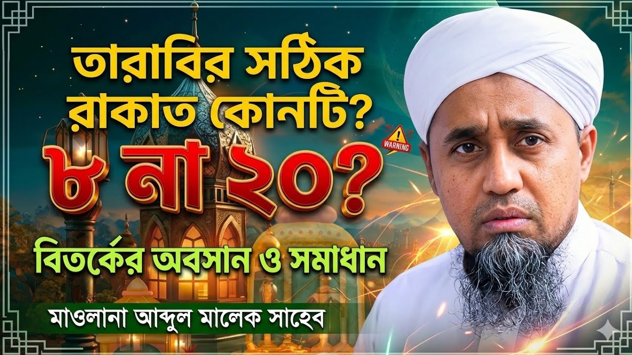 তারাবি ৮ রাকাত না ২০ রাকাত? স্পষ্ট ব্যাখ্যা | Maulana Abdul Malek