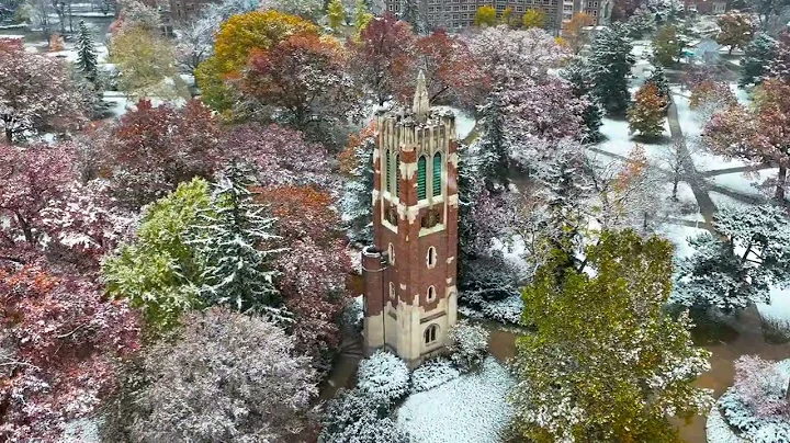 First snow blankets peak fall colors