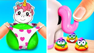 🩲RICH VS POOR UNICORN SATISFYING FIDGETS AND ANOTHER SECRETS HACKS FOR BEGINNERS BY 123 GO! HACKS