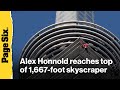 Alex Honnold makes it to the top of Taipei 101 skyscraper without ropes