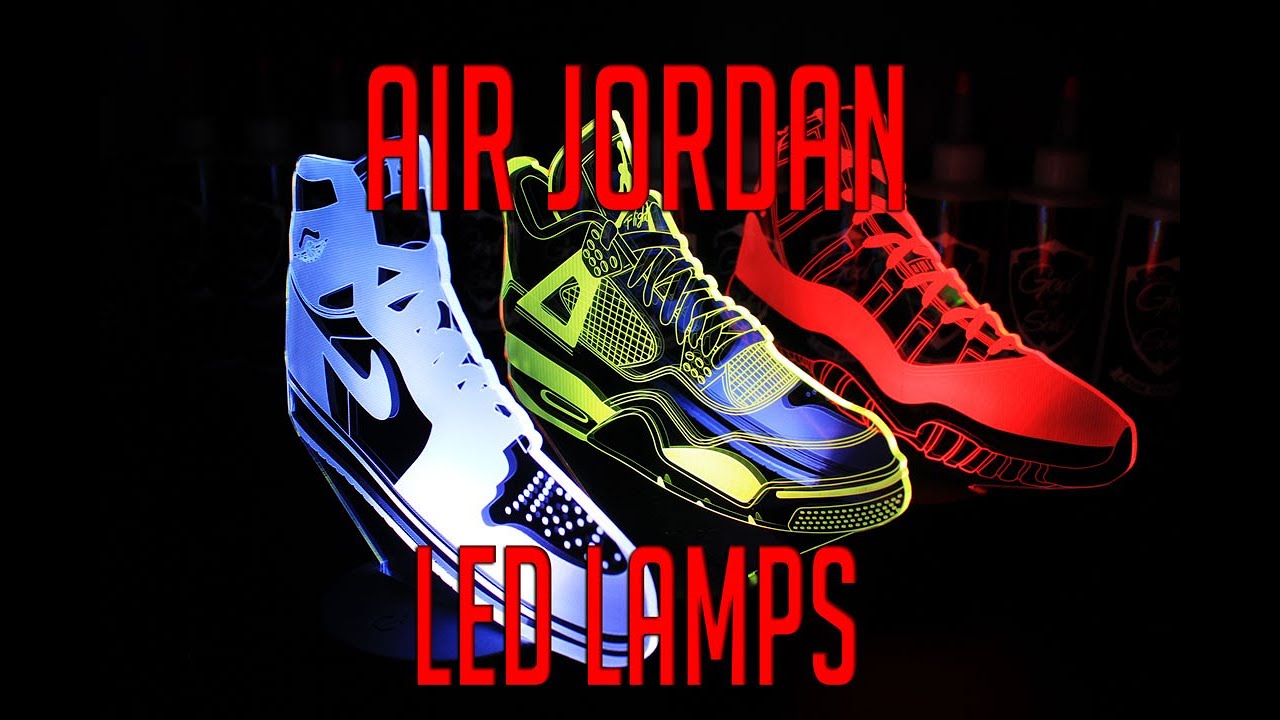 Air Jordan LED Lamps I IV XI - YouTube