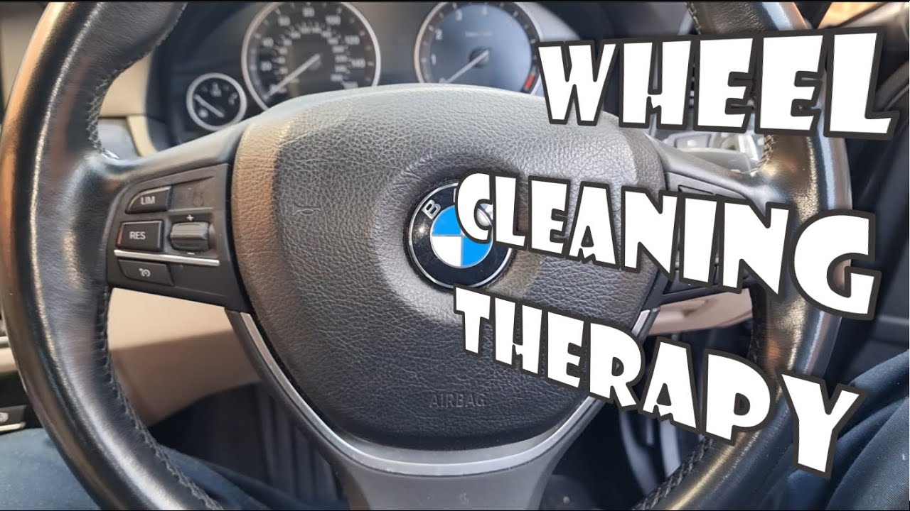 Cleaning a dirty BMW steering wheel [535i manual] 🚗🧼🫧😊 - YouTube