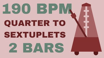 Metronome Click Track - 2 Bars Quarter to Sextuplet Notes 190 bpm - Smartronome