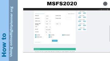 Flight Simulator 2020 - How to - Using onlineflightplanner org