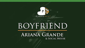 Ariana Grande, Social House - boyfriend - LOWER Key (Piano Karaoke / Sing Along)
