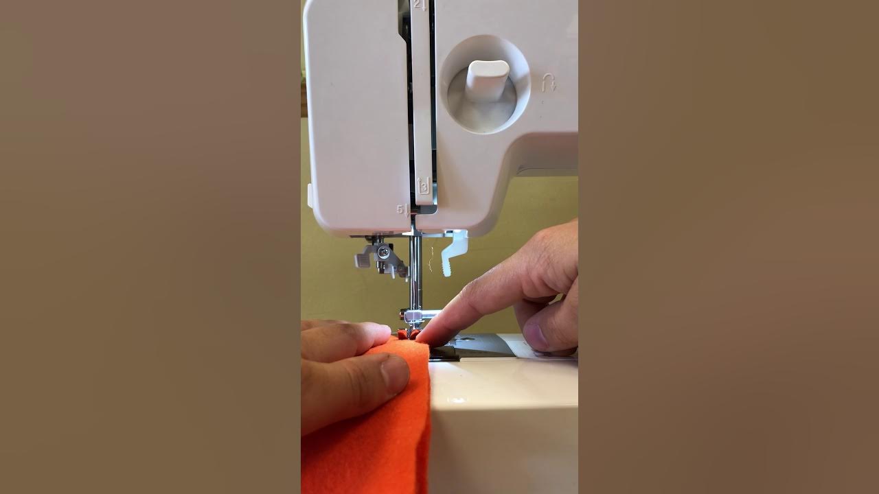 Step 5 of 5: Sewing a straight stitch/locking in your stitches on a Brother  xr3774 Sewing Machine 